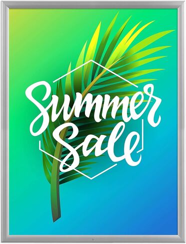 M&T Displays Lockable Weatherproof Snap Poster Frame 1.38" Aluminum Profile Front Loading Wall Mounting Picture Photo Holder (Silver, 8.5x11 inch) in Saudi Arabia