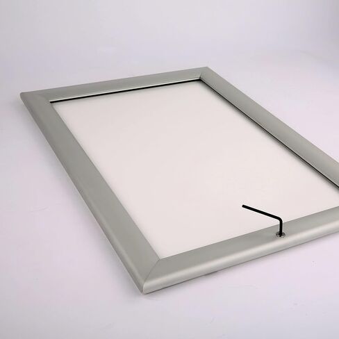 M&T Displays Lockable Weatherproof Snap Poster Frame 1.38" Aluminum Profile Front Loading Wall Mounting Picture Photo Holder (Silver, 8.5x11 inch) in Saudi Arabia