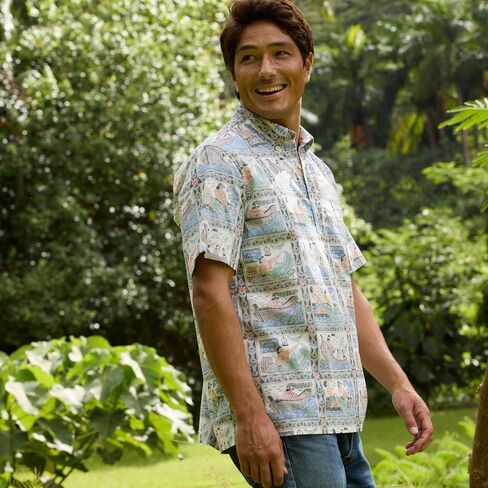 Reyn Spooner Fish Print Hawaiian Aloha Shirt - Tailored Button Front in Saudi Arabia