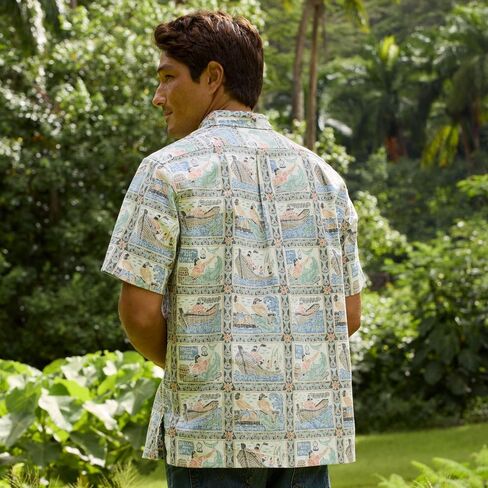 Reyn Spooner Fish Print Hawaiian Aloha Shirt - Tailored Button Front in Saudi Arabia