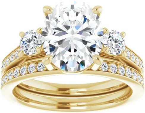10K الصلبة الصلبة الذهب يدويًا خواتم الخطبة 1CT-3CT OVAL CUT MOISSANITE DAIMOND SOLITAIRE WEDENT/BRIDAL RIN in Kuwait