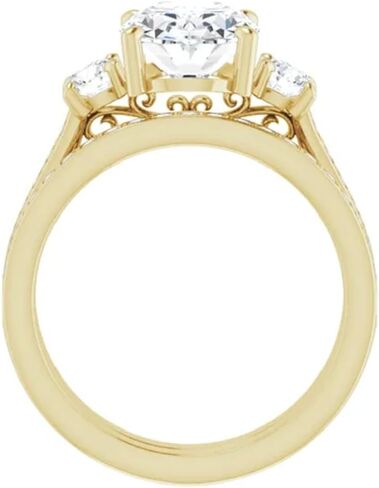 10K الصلبة الصلبة الذهب يدويًا خواتم الخطبة 1CT-3CT OVAL CUT MOISSANITE DAIMOND SOLITAIRE WEDENT/BRIDAL RIN in Kuwait