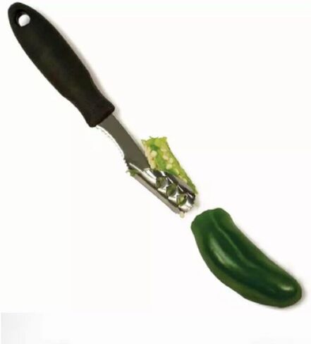 كورر الفلفل المكسيكي ، الفلفل المقاوم للصدأ الفلفل المقاوم للصدأ ، فلفل أخضر سريع ، أداة لا بد منها للمطبخ المنزلي أو الشواء ، وأخبار جيدة لمحبي الفلفل الحار in Kuwait