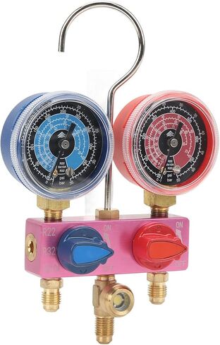 Diagnostic Manifold Gauge Mini G1/4 with Metal Knob, Mini Manifold Gauge Compact a ir Conditioning Tool for R22 R32 R410A Refrig Portable and for Long-Lasting in Saudi Arabia