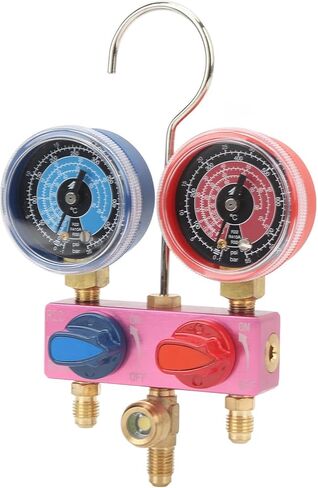 Diagnostic Manifold Gauge Mini G1/4 with Metal Knob, Mini Manifold Gauge Compact a ir Conditioning Tool for R22 R32 R410A Refrig Portable and for Long-Lasting in Saudi Arabia
