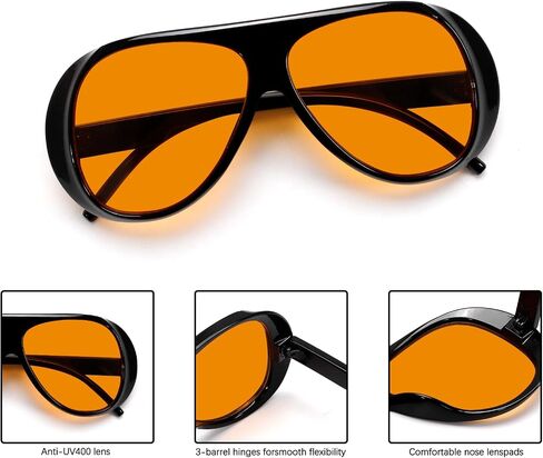 Trendy Aviator Sunglasses for Women Men, Retro 70s Sun Glasses, Oversized glasses UV400 in Kuwait