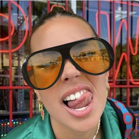 Trendy Aviator Sunglasses for Women Men, Retro 70s Sun Glasses, Oversized glasses UV400 in Kuwait