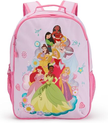DISNEY STORE Official Princess Backpack - Kids Backpack with Embroidered Accents, Adjustable Straps, Zip Compartments & Mesh Pockets, Screen Art Featuring Moana, Mulan, Belle, Aurora, and More in Saudi Arabia
