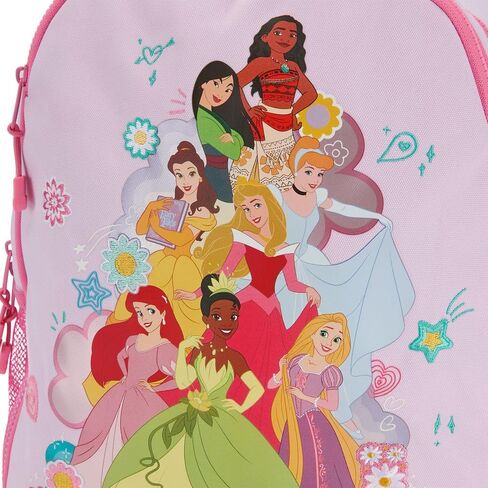 DISNEY STORE Official Princess Backpack - Kids Backpack with Embroidered Accents, Adjustable Straps, Zip Compartments & Mesh Pockets, Screen Art Featuring Moana, Mulan, Belle, Aurora, and More in Saudi Arabia