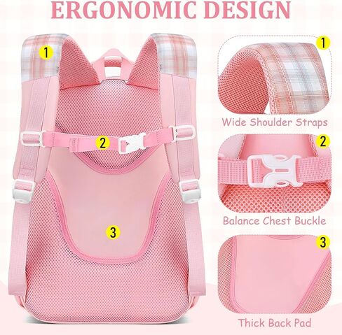 School Backpack for Girls - 5PCS Girls Backpack with Lunch Box Set for Elementary, Middle and High School Students - 18" Large Capacity School Bookbag with Multiple Pockets in Saudi Arabia