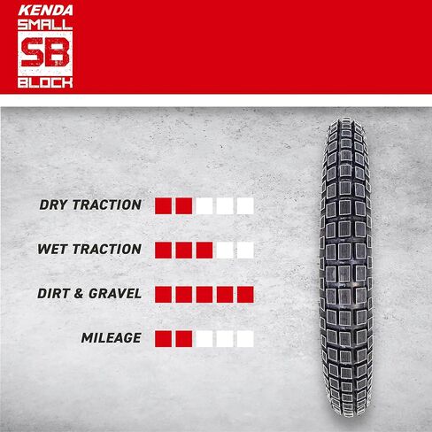 إطارات Kenda Small Block K262 من نوع Tube (TT) للدراجات الصغيرة في الشوارع والدراجات ، ودراجات التراب ، والدراجات البخارية-على الطرق الوعرة والأداء على الطريق مع سلسلة المفاتيح in Saudi Arabia