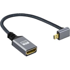 xiwai 4K Micro HDMI 1.4 Male 90 Degree Right Angled to HDMI Female Extension Cable for DV MP4 Camera DC Laptop in Saudi Arabia