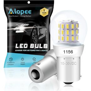 Alopee 1156 LED Bulb Amber 10-30V DC 1156 Bulb Replacement for 1141 1003 7506 P21W Blinker Light, Turn Signal Bulb 3014 Chips, Non Polarity, Pack of 2 in Kuwait