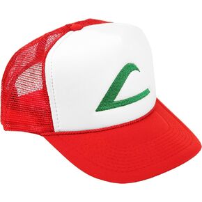 Ash Ketchum Cosplay Hat Mesh Cap with Plastic Snap Closure - Adult & Youth Sizes in Saudi Arabia