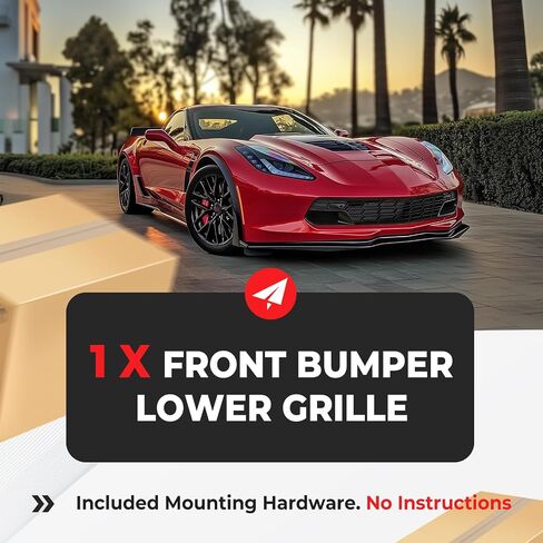 KUAFU Front Bumper Lower Grille Compatible with 2014-2019 Chevrolet Corvette C7 All Models Z06 Style w/o Front Camera Bracket Painted Glossy Black in Saudi Arabia