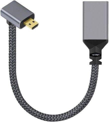 Xiwai 4K Micro HDMI 1.4 ذكر 90 درجة زاوية يمين إلى HDMI أنثى تمديد كابل لكاميرا DV MP4 تيار مستمر للكمبيوتر المحمول in Saudi Arabia