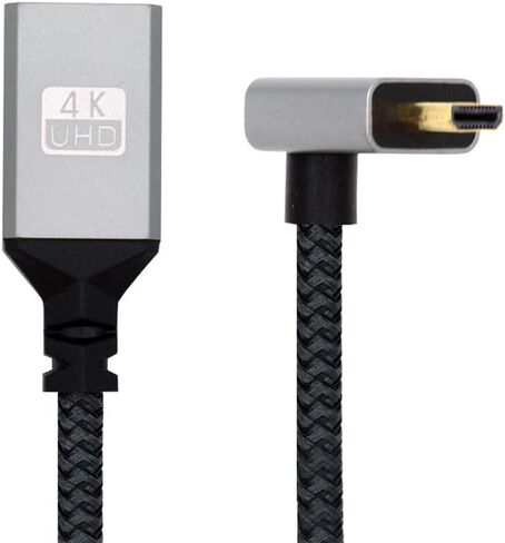 Xiwai 4K Micro HDMI 1.4 ذكر 90 درجة زاوية يمين إلى HDMI أنثى تمديد كابل لكاميرا DV MP4 تيار مستمر للكمبيوتر المحمول in Saudi Arabia