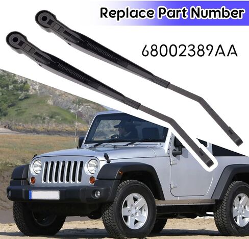 أذرع ممسحة الزجاج الأمامي الأمامي متوافق مع Jeep Wrangler JK/JKU 2007-2017 استبدال 68002389AA in Saudi Arabia