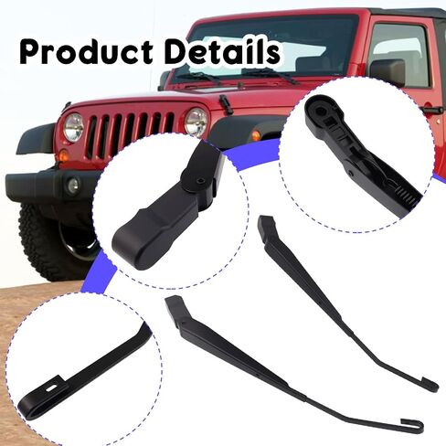 أذرع ممسحة الزجاج الأمامي الأمامي متوافق مع Jeep Wrangler JK/JKU 2007-2017 استبدال 68002389AA in Saudi Arabia