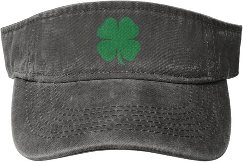 Green 4 Leaf Clover Sun Visor Hats Cotton Caps Beach Leisure Empty Top Baseball Cap for Men Women in Saudi Arabia