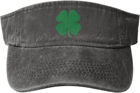Green 4 Leaf Clover Sun Visor Hats Cotton Caps Beach Leisure Empty Top Baseball Cap for Men Women in Saudi Arabia