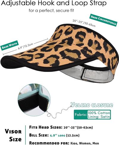 Alnorm Satin Lined Visor with Velcro for Summer UV Protection Sun Hat for Outdoors in Kuwait