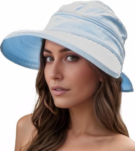 2-in-1 Women’s Sun Visor Sun Hat Zipper Off Ponytail Friendly, Lightweight Quick Dry, Summer UV Protection in Kuwait
