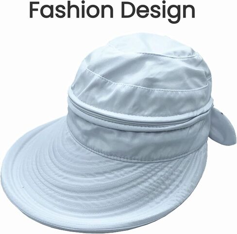 2-in-1 Women’s Sun Visor Sun Hat Zipper Off Ponytail Friendly, Lightweight Quick Dry, Summer UV Protection in Kuwait