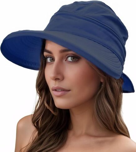 2-in-1 Women’s Sun Visor Sun Hat Zipper Off Ponytail Friendly, Lightweight Quick Dry, Summer UV Protection in Kuwait