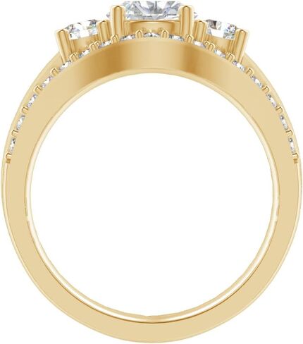 1-6 قيراط الكمثرى 14K مختبر الذهب الأبيض نمت الماس والمختبر الزفاف الماسي مجموعة الزفاف (1CT مركز ، جودة الإرث AAAA) in Saudi Arabia
