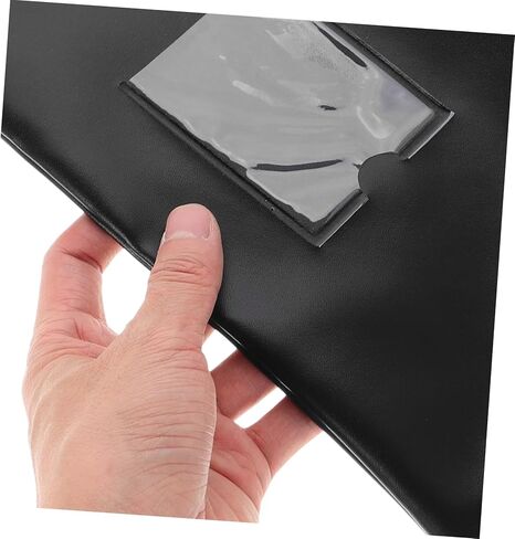 NUOBESTY Bank Deposit Money Bags with Window Compact Zippered Pouch for Cash Coins Documents Versatile PU Storage for Makeup in Saudi Arabia