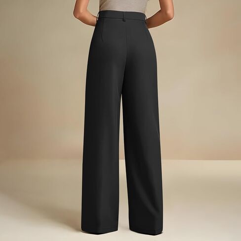Wide Leg Stretchy Work Pants Slacks for Women High Waist Palazzo Pants Business Casual Trousers Loose Work Office in Saudi Arabia