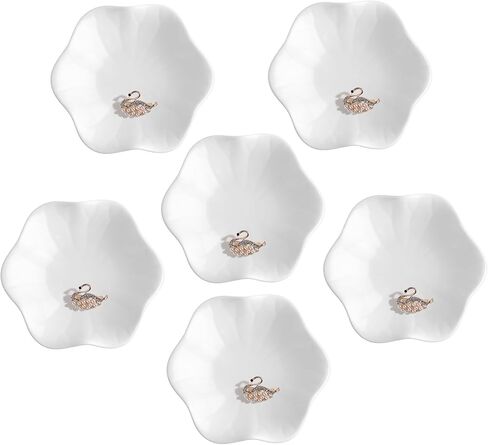 Shappy 6 PCS Seramic Jewelry Tray 4.5 in Ring Dish Decorative Discorative Discorate for أقراط قلادات هدايا الزفاف الرئيسية للنساء (جولة) in Kuwait