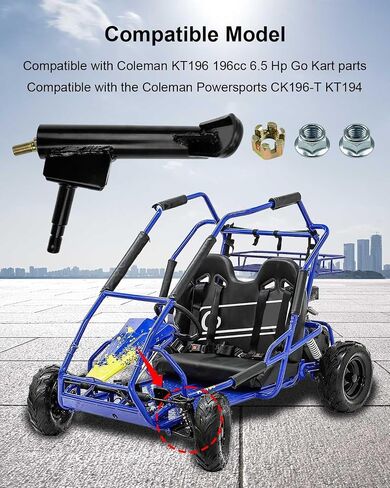 مقاربة توجيه مغزل يمين متوافق مع Coleman KT196 196CC 6.5 HP Go Kart Parts ، Powerency Suspension Assembly Parts على الطرق الوعرة 4-WHEELER in Kuwait