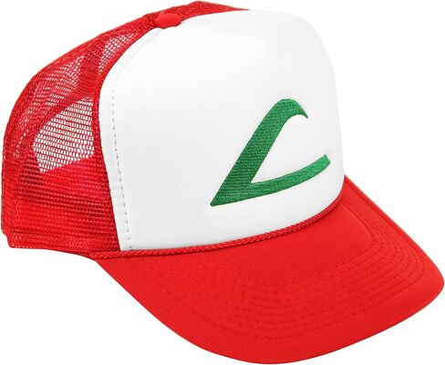 Ash Ketchum Cosplay Hat Mesh Cap with Plastic Snap Closure - Adult & Youth Sizes in Saudi Arabia