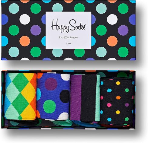 Happy Socks Classic Big Dot Design Crew Socks ، للرجال والنساء ، مصنوعًا من القطن العضوي المستدام (الولايات المتحدة ، ألفا ، متوسطة ، كبيرة ، منتظمة ، عادية ، كبيرة الهدايا DOT) in Kuwait