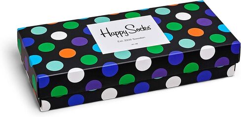 Happy Socks Classic Big Dot Design Crew Socks ، للرجال والنساء ، مصنوعًا من القطن العضوي المستدام (الولايات المتحدة ، ألفا ، متوسطة ، كبيرة ، منتظمة ، عادية ، كبيرة الهدايا DOT) in Kuwait