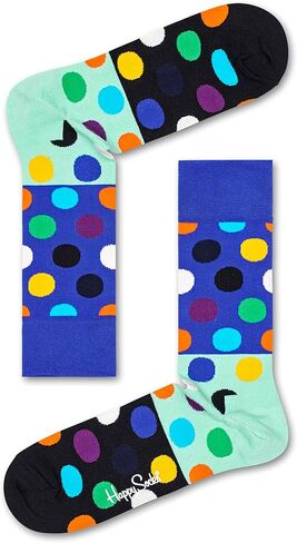 Happy Socks Classic Big Dot Design Crew Socks ، للرجال والنساء ، مصنوعًا من القطن العضوي المستدام (الولايات المتحدة ، ألفا ، متوسطة ، كبيرة ، منتظمة ، عادية ، كبيرة الهدايا DOT) in Kuwait
