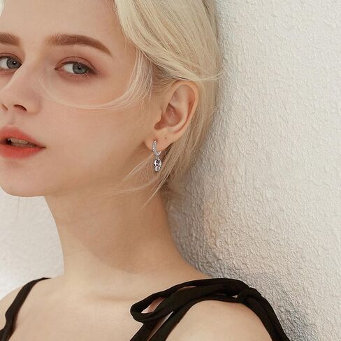 CUOKA MIRACLE Skull Earrings，925 Sterling Silver Skull Huggie Hoop Earrings for Women Skull Hoop Earrings Black Gold Plated Dangle Earrings Goth Earrings Halloween Jewelry Gifts for Women Men in Kuwait