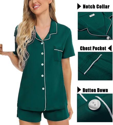 Swomog Womens 3pcs زر أسفل بيجامات مجموعة قصيرة الأكمام العروس Bride Pj Lounge مع سراويل طويلة in Saudi Arabia