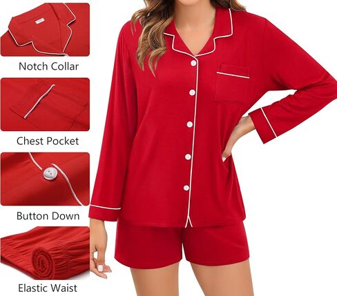 Swomog Womens 3pcs زر أسفل بيجامات مجموعة قصيرة الأكمام العروس Bride Pj Lounge مع سراويل طويلة in Saudi Arabia
