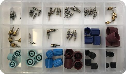 Sherco-Auto Universal Supercool #61655 76 Piece A/C Valve Core & Cap Assortment Air Conditioning R12 R134a Kit - Made in USA in Saudi Arabia