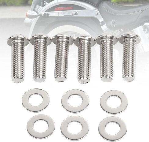 6pcs الفولاذ المقاوم للصدأ الفولاذ المقاوم المقاوم للصدأ غسالات غسولات غسالات هارلي تراث Softail كلاسيكي FLSTC 2007-UP in Kuwait
