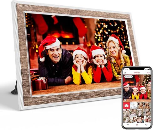PRITOM Smart Digital Photo Frame WiFi with Removable Swivel Stand- 10.1'' Digital Picture Frame, HD, Touch,16 GB, Auto-Rotate, Share Photos or Videos via Email or App, (Black White) in Kuwait