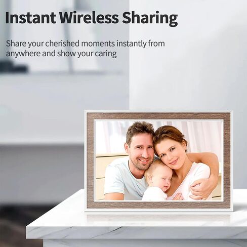PRITOM Smart Digital Photo Frame WiFi with Removable Swivel Stand- 10.1'' Digital Picture Frame, HD, Touch,16 GB, Auto-Rotate, Share Photos or Videos via Email or App, (Black White) in Kuwait
