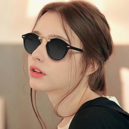CARFIA Small Acetate Pink Mirrored Polarized Sunglasses for Women UV Protection, Double Bridge Eyewear Metal Brow Sunnies in Saudi Arabia