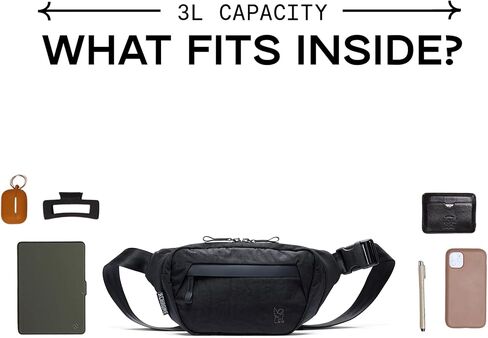 حقيبة Chrome Industries Sabin Sling للرجال والنساء - مقصورة رئيسية كبيرة ، مواد معاد تدويرها خفيفة الوزن - 3L ، الأسود in Saudi Arabia