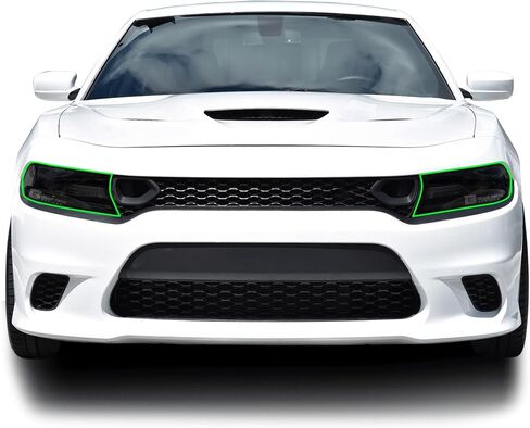 Bogar Tech Designs Full Full Flight Head Light Tint Kit متوافق مع Dodge Charger 2015-2023 ، Dark Smoke in Saudi Arabia