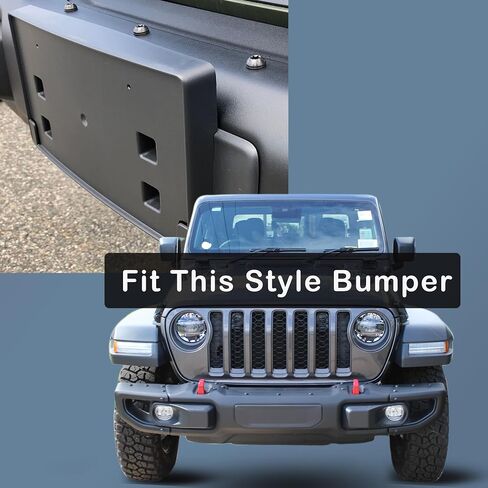 Front Bumper License Plate Bracket Mount Holder for 2018 2019 2020 2021 2022 2023 2024 Jeep Wrangler JL 68293738AA (Subject to Picture Content) in Kuwait
