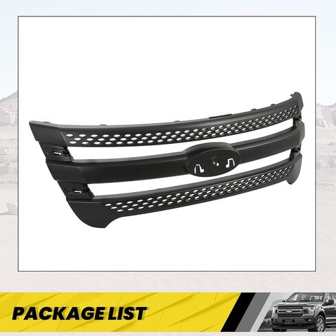 KUAFU Front Grille Inserts Compatible with 2011-2015 Ford Explorer Bumper Grill Cover Overlay Trim Chrome Silvery in Saudi Arabia